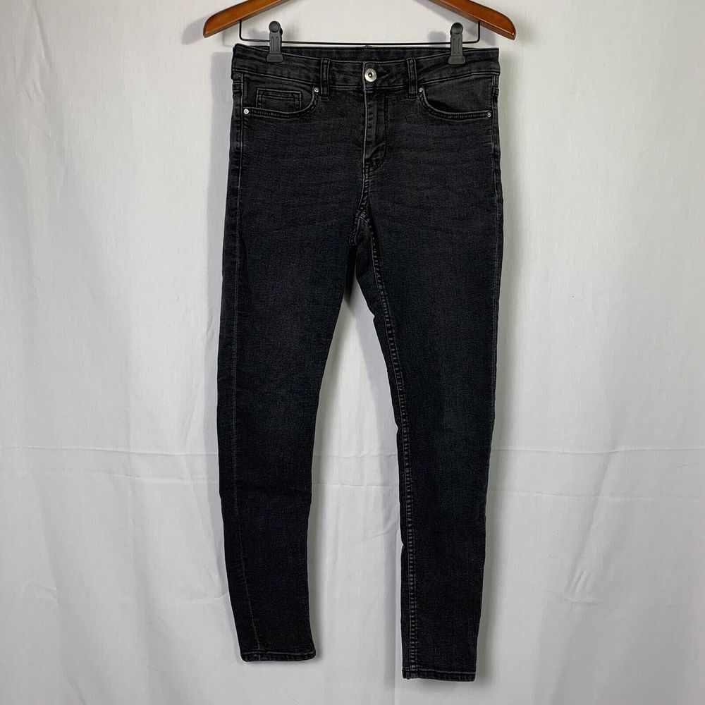H&M Divided Pants Women's 6 Mid Rise Black Wash Skinny Denim Jeans